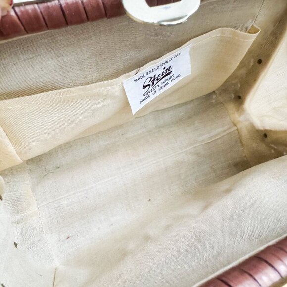 Stein Vintage Woven Basket Structured Small Handbag - Picture 6 of 8